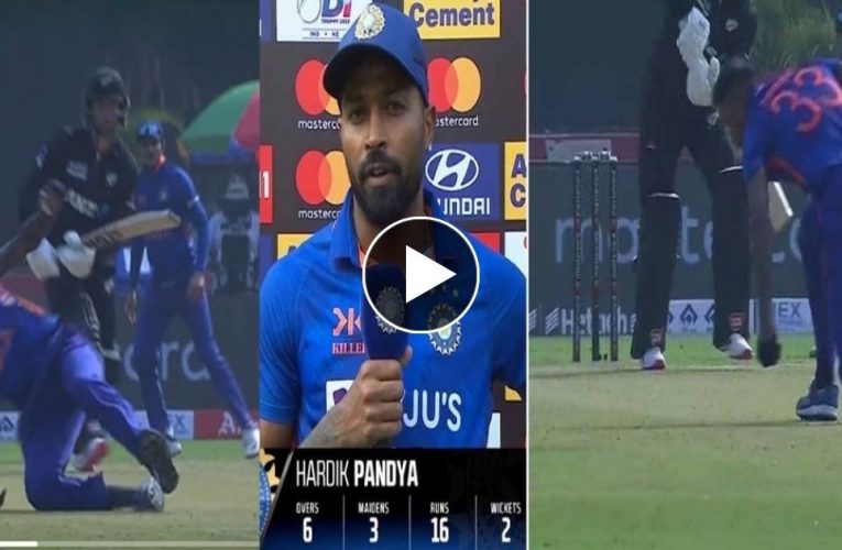 Hardik Pandya started talking to the air after catching the catch